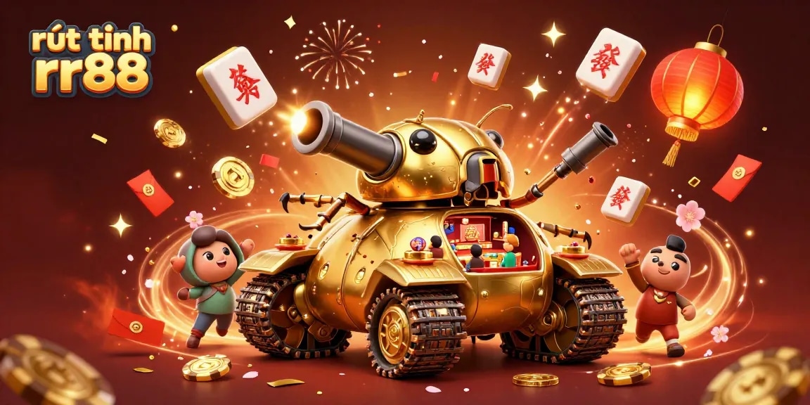 Experience thrilling gameplay with "rút tiền rr88" in a vibrant casino scene filled with festive elements.