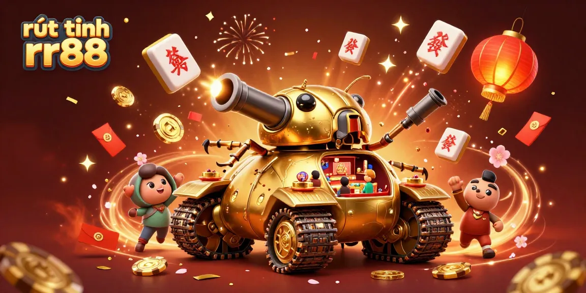 Experience thrilling gameplay with "rút tiền rr88" in a vibrant casino scene filled with festive elements.