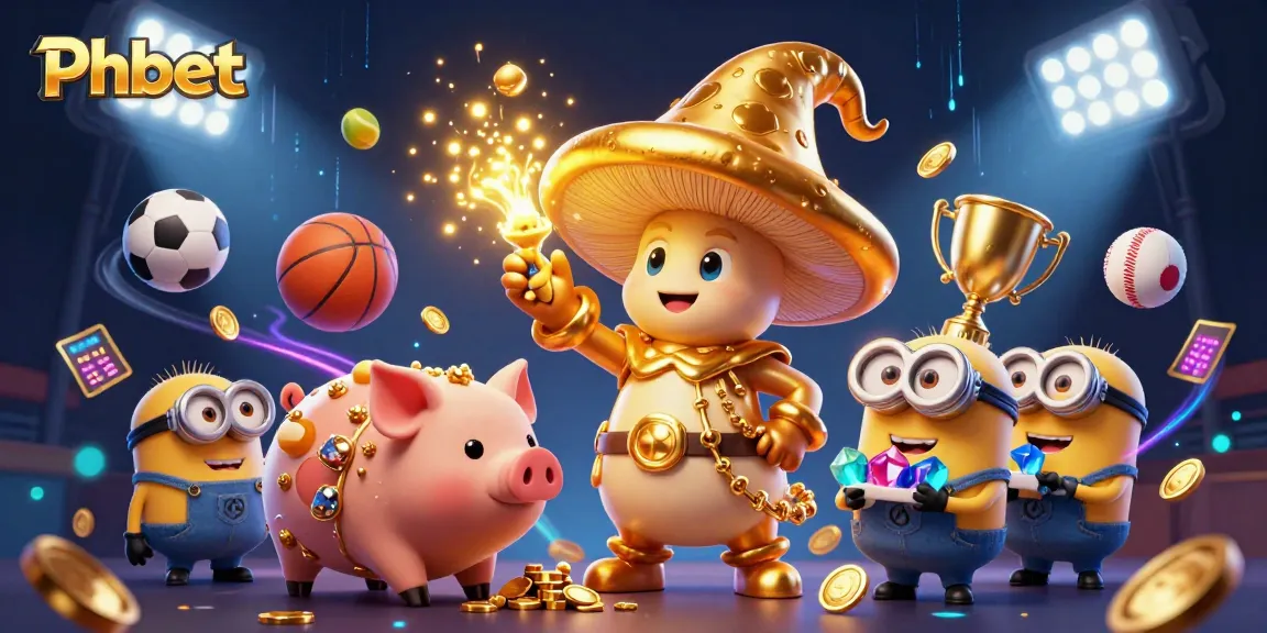 Experience thrilling wins at Phbet with a magical mushroom wizard and dynamic sports elements in 3D.