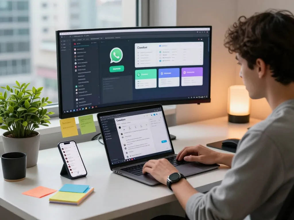 Engaged user managing tasks with Clawdbot AI assistant in a modern workspace.