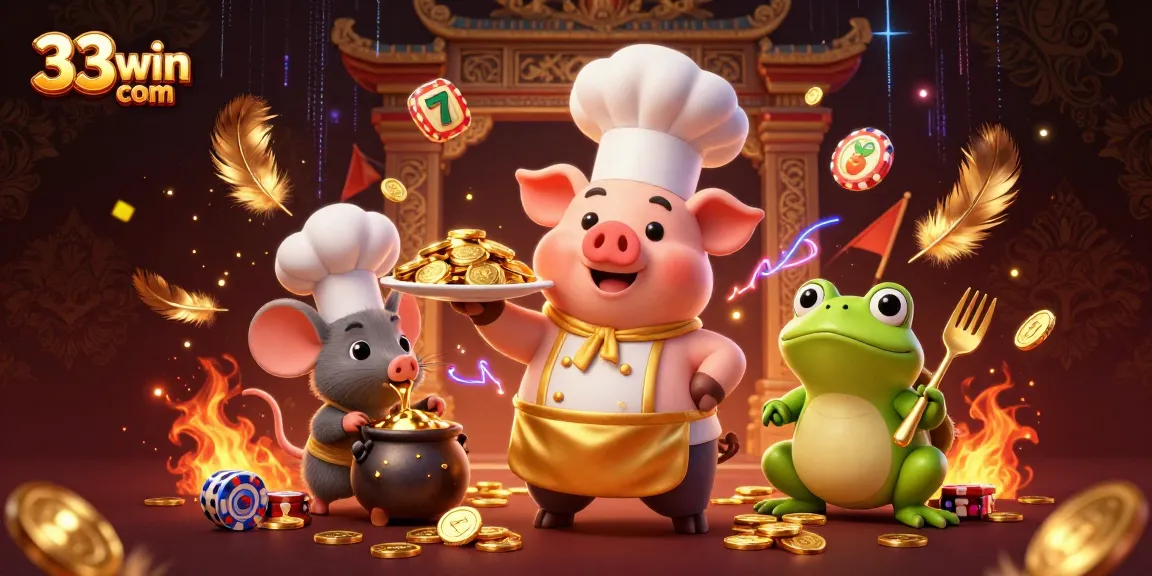 Engage in thrilling casino adventures at 33win com with animated characters and golden treasures!