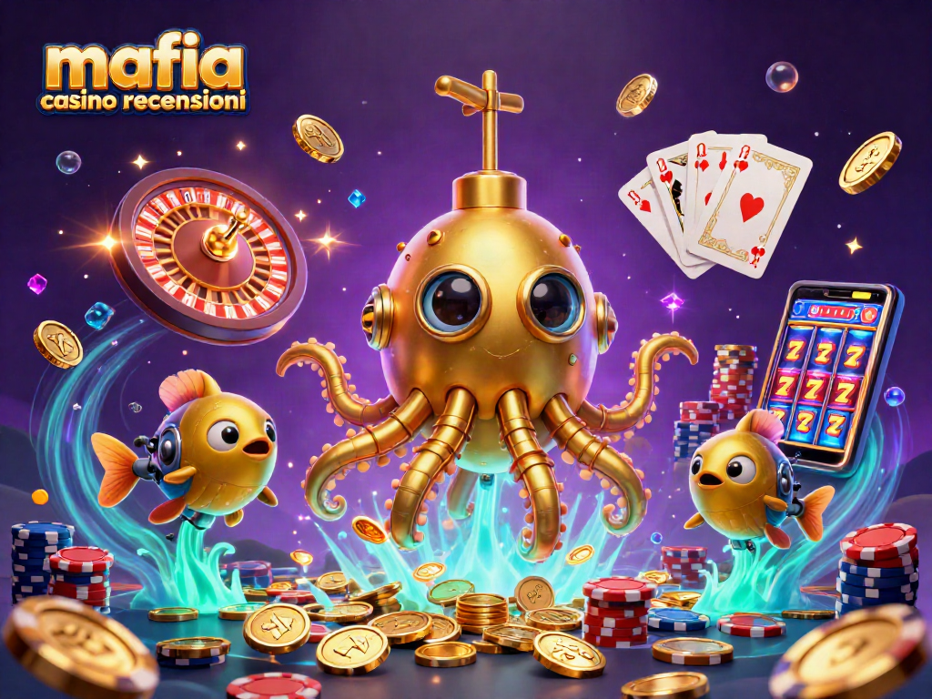 Engage with mafia casino recensioni showcasing vibrant casino action with a golden kraken and treasure.